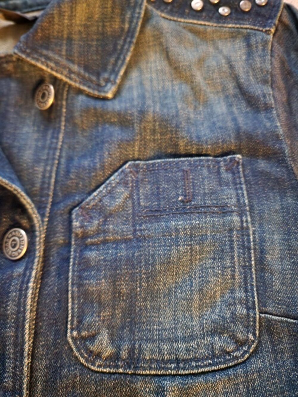 Armani Exchange Women's Blue Denim Studded Long Sleeve Shirt Size XS/TP - Picture 7 of 13